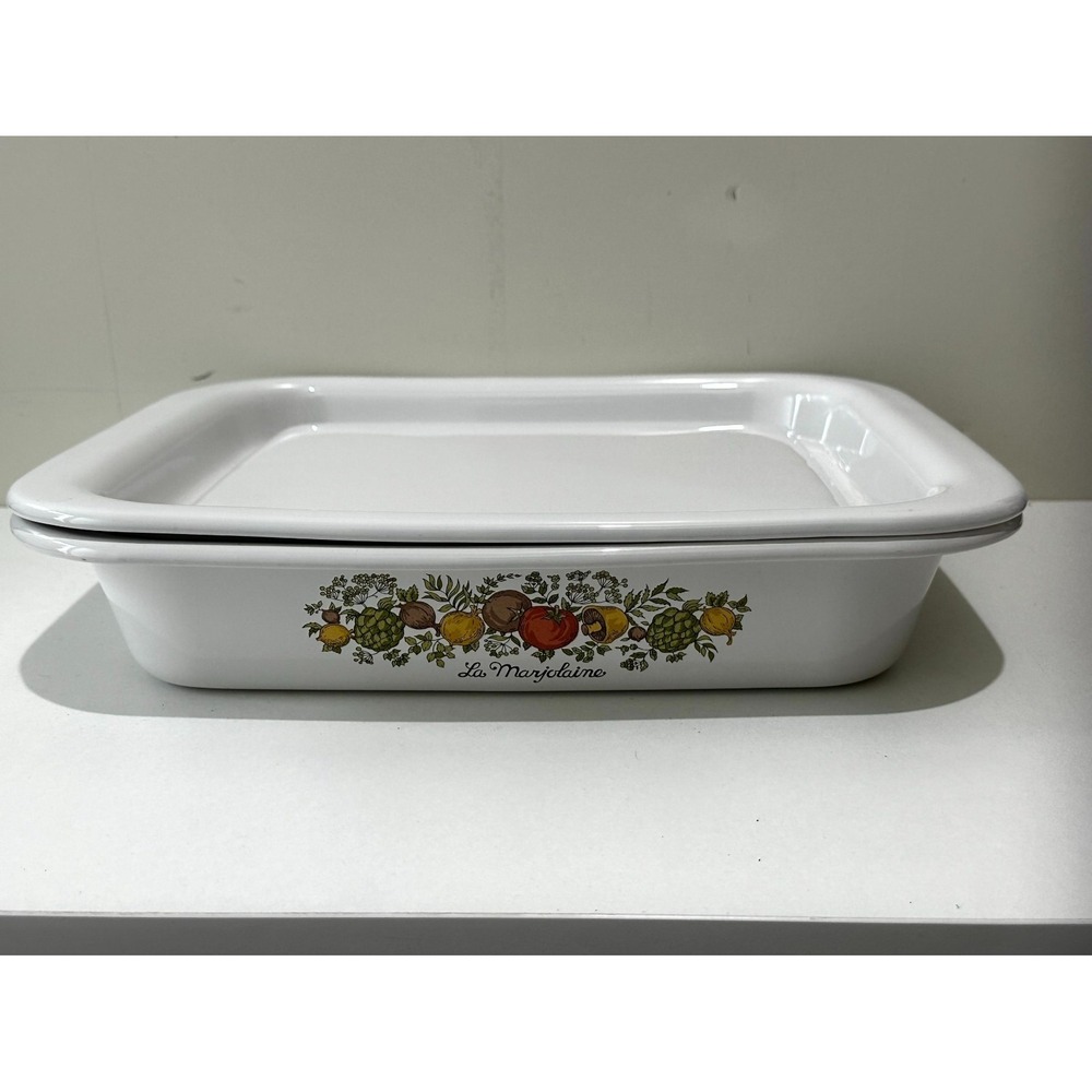 VTG Corning Ware Spice of Life Casserole Dish with Cover Oven A-21 & MW-3